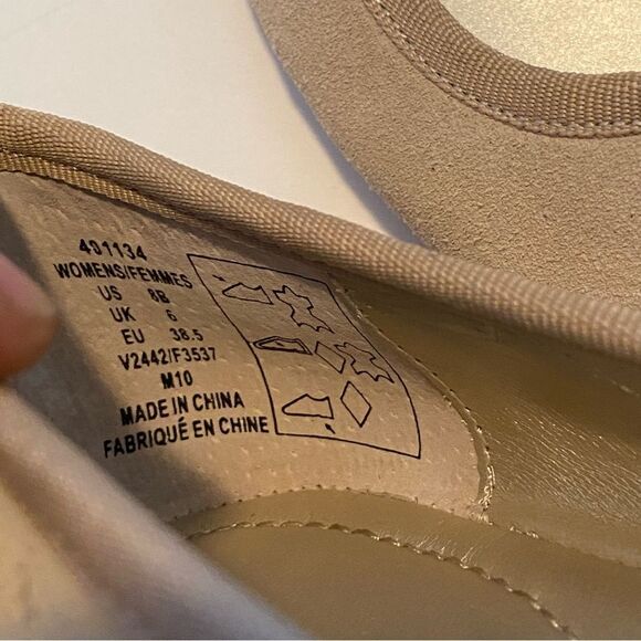 Lands End Beige tan neutra leather suede Emma classic flats woman’s -8 - Picture 3 of 8